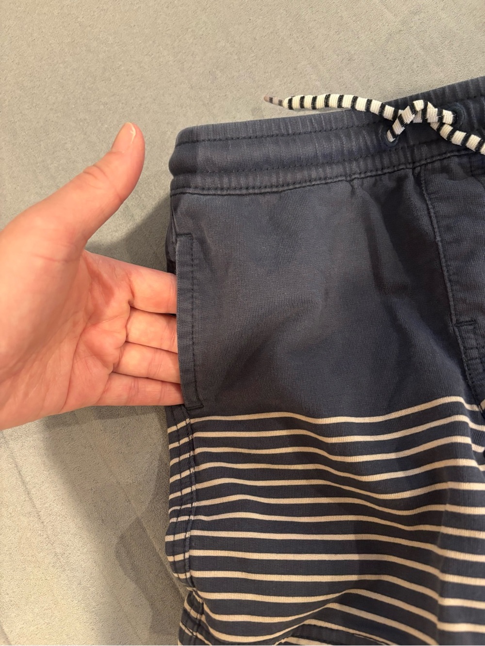 Tea Collection Boys' Blue Striped Drawstring Shorts - Size 4 - Picture 3 of 5